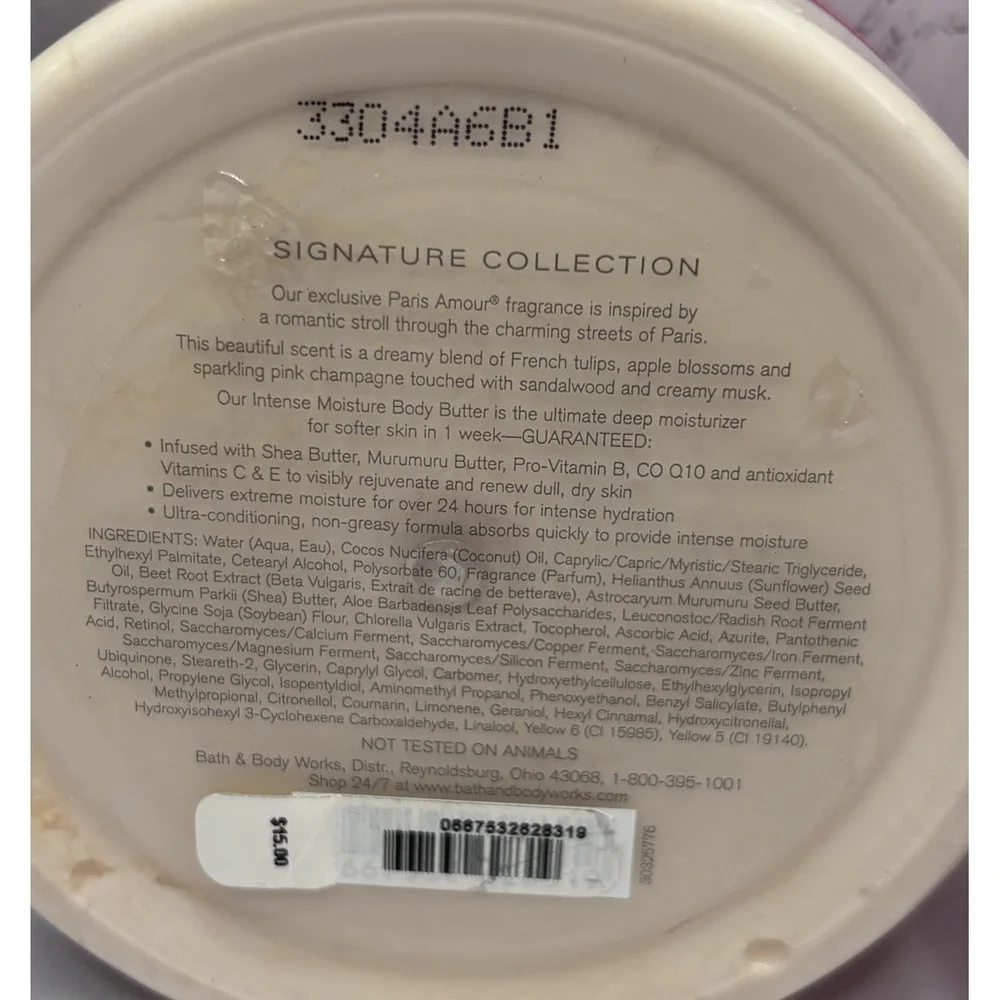 Bath & Body Works PARIS AMOUR Signature Bubble Bath 10oz & Body Butter‎ 7oz